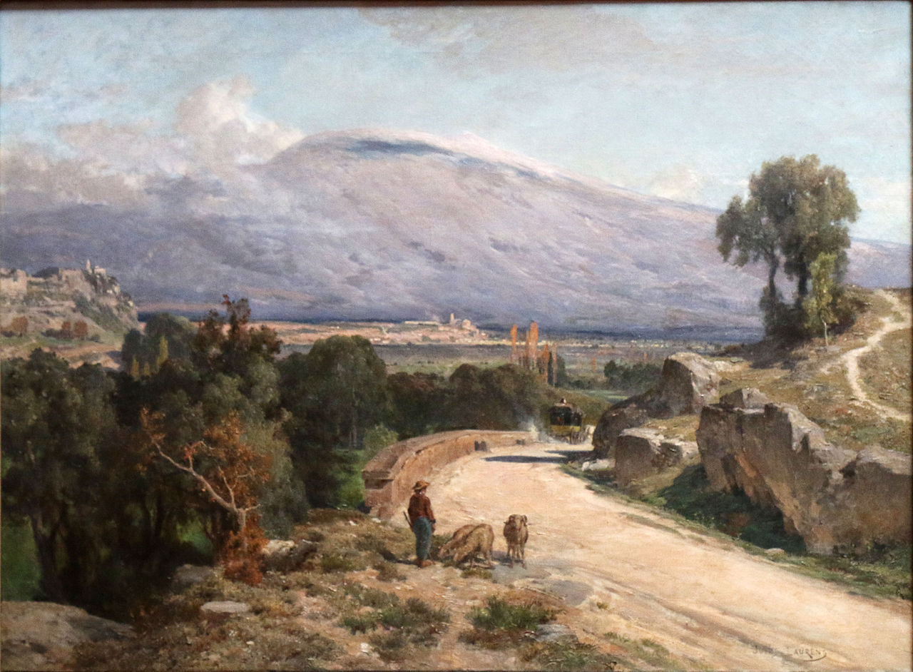 Jules Laurensin maalaus Le Mont Ventoux vu de la route de Carpentras à Bédoin. Musée Comtadin-Duplessis, Carpentras.